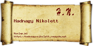Hadnagy Nikolett névjegykártya